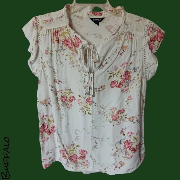 Buffalo by David Bitton flowered top size Small - Picture 1 of 8